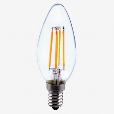 LED FILAMENT LEMPUTĖ E14 C37 filament bulb 4W WW