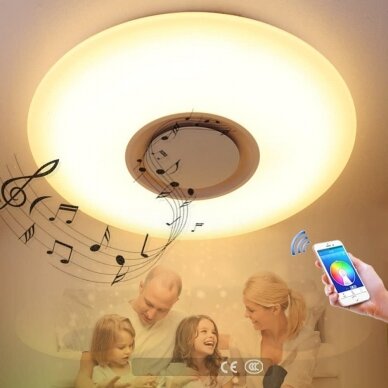 Muzikinis LED šviestuvas 60 W RGB + Bluetooth 4