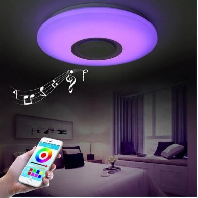 Muzikinis LED šviestuvas 60 W RGB + Bluetooth 2