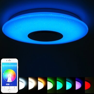 Muzikinis LED šviestuvas 60 W RGB + Bluetooth 3